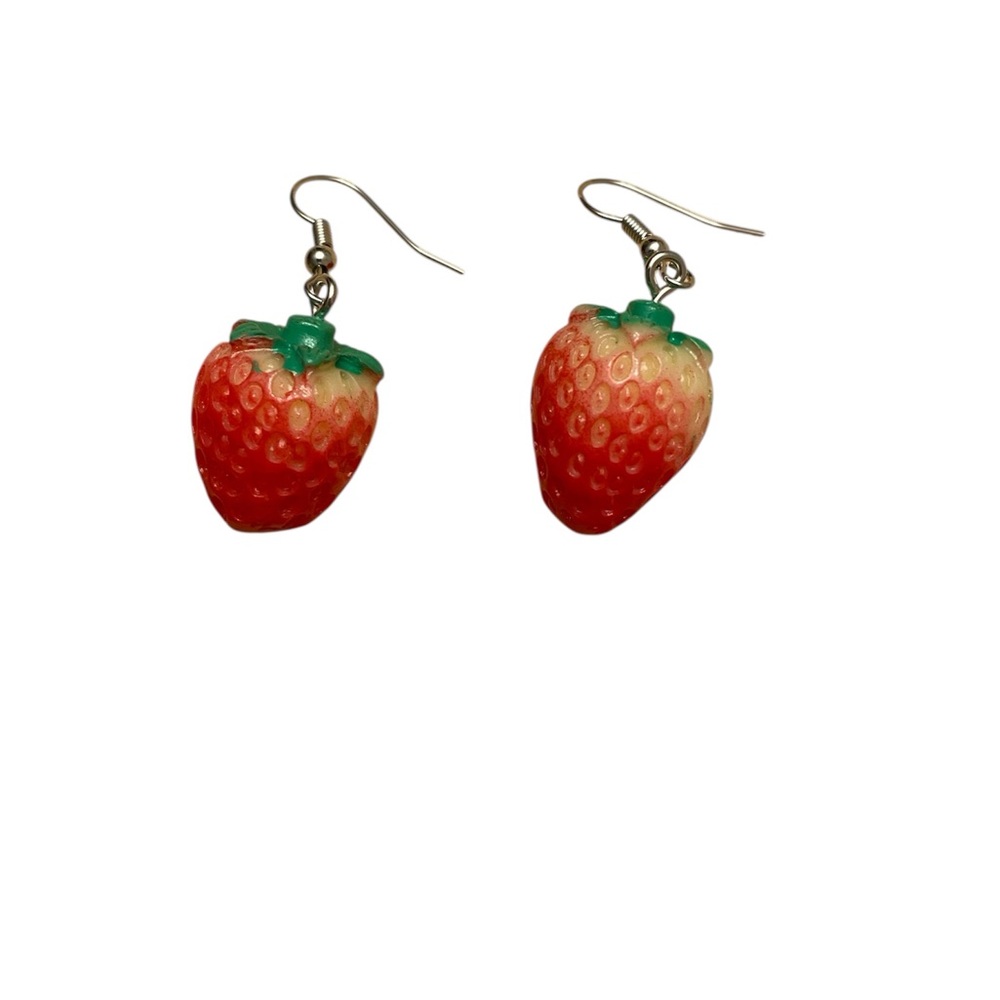Strawberry Dangle Earrings - Picture 2 of 2